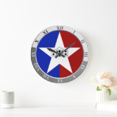 San Antonio flag Large Clock Große Wanduhr (Zuhause)
