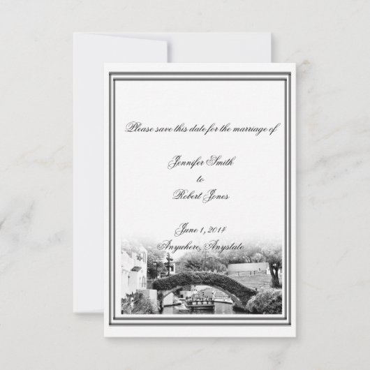 San Antonio Hochzeit in Urlaubsort Save the Date (Vorderseite)