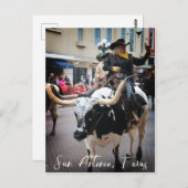 San Antonio Longhorn Postkarte (Vorne/Hinten)