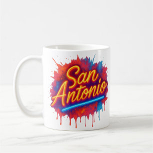 San Antonio Neon Street Art Spritzer Design Kaffeetasse