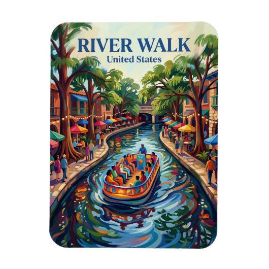 San Antonio River Walk Texas Magnet (Vertikal)
