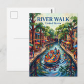 San Antonio River Walk Texas Postkarte (Vorne/Hinten)