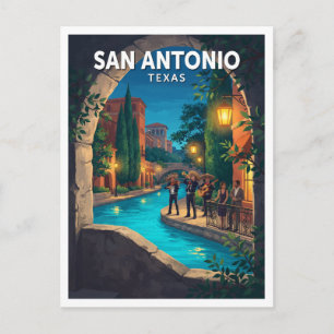 San Antonio River Walk Texas Reise Postkarte