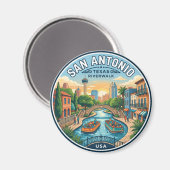 San Antonio River Walk USA Magnet (Vorderseite/Rückseite)