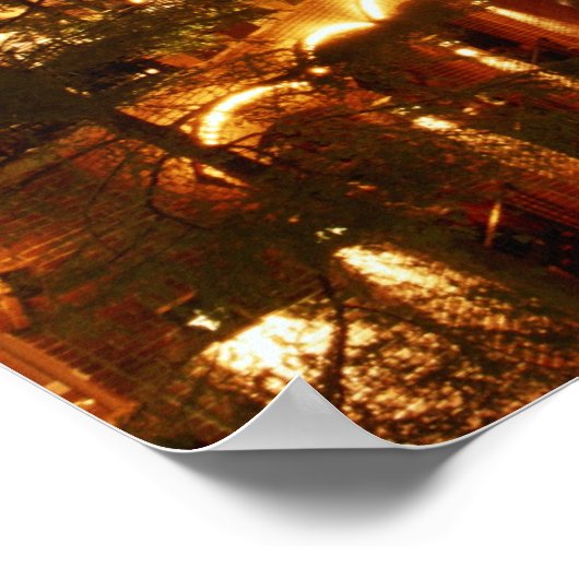 San Antonio Riverwalk at Night Poster (Ecke)