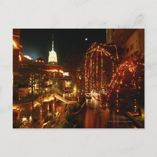 San Antonio Riverwalk: Nacht Postkarte (Vorderseite)