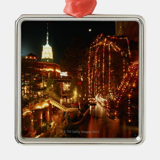 San Antonio Riverwalk nachts Ornament Aus Metall (Vorne)