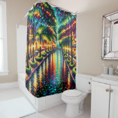 "San Antonio Riverwalk: Weihnachtsambiente" Duschvorhang (Beispiel)