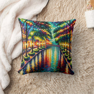 "San Antonio Riverwalk: Weihnachtsambiente" Kissen