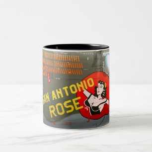 San Antonio Rose B-24 Nose Art (Vintage Rumpf) Zweifarbige Tasse