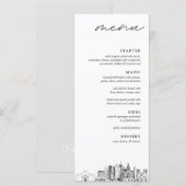 San Antonio Skyline Modern Wedding Dinner Menu Menükarte (Vorne/Hinten)