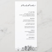 San Antonio Skyline Modern Wedding Dinner Menu Menükarte (Vorderseite)