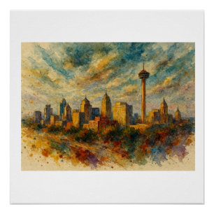 San Antonio Skyline, Poster