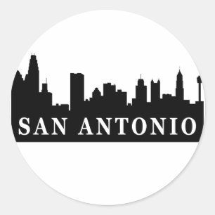 San Antonio Skyline Runder Aufkleber
