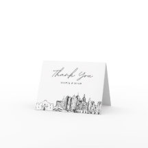 San Antonio Skyline Sketch Blank Danke Karte