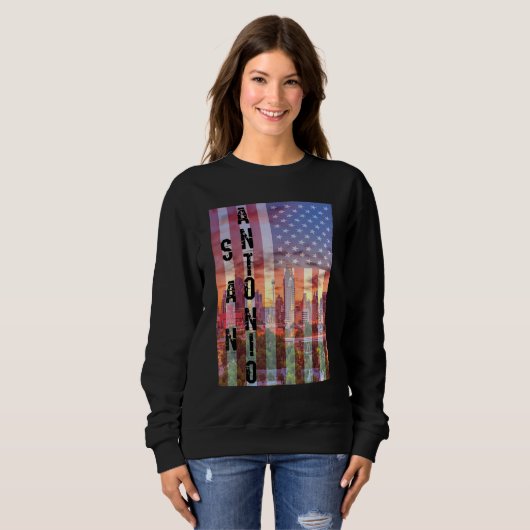 San Antonio Skyline Texas Sweatshirt (Vorne ganz)