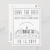 San Antonio | Stilisierte Skyline Save the Date Postkarte (Vorne/Hinten)