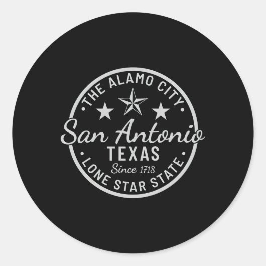 San Antonio Texas Alamo Stadt Estd 1718 Runder Aufkleber (Vorderseite)