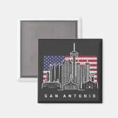 San Antonio Texas American Flag Magnet (Vorderseite/Rückseite)