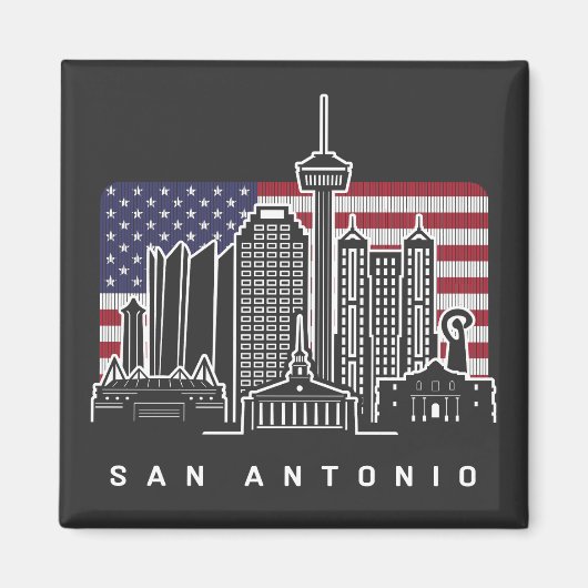 San Antonio Texas American Flag Magnet (Vorne)