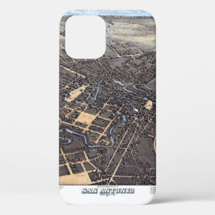 San Antonio, Texas, Antike Luftbildkarte der Stadt iPhone 12 Hülle