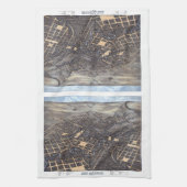 San Antonio, Texas, Antike Luftkarte, 1873 Geschirrtuch (Vertikal)