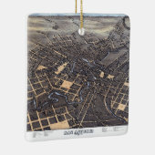 San Antonio, Texas, Antike Luftkarte, 1873 Keramikornament (Rechts)