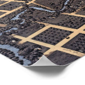 San Antonio, Texas, Antike Luftkarte, 1873 Poster (Ecke)