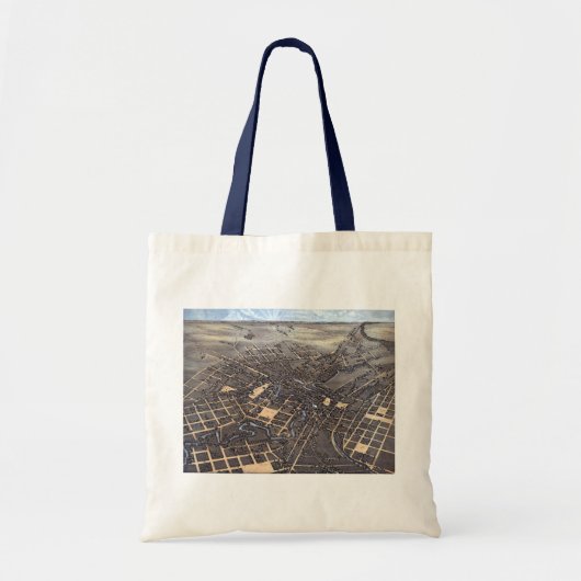 San Antonio, Texas, Antike Luftkarte, 1873 Tragetasche (Vorne)