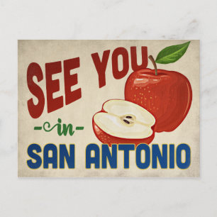 San Antonio Texas Apfel - Vintage Reise Postkarte