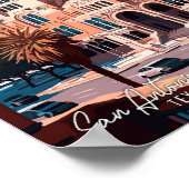 San Antonio Texas Art Vintage Reise Poster (Ecke)