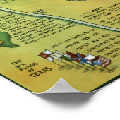 San Antonio Texas Cartoon Karte Poster (Ecke)