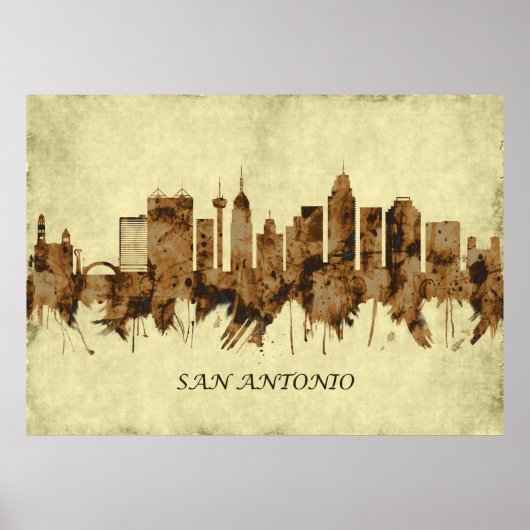 San Antonio Texas Cityscape Poster (Vorne)