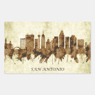 San Antonio Texas Cityscape Rechteckiger Aufkleber