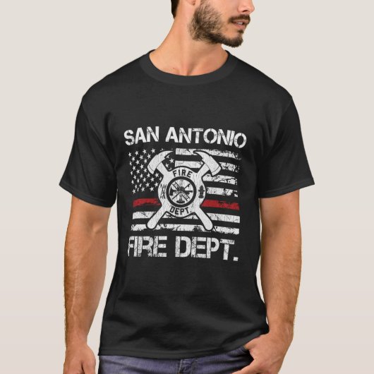 San Antonio Texas Fire Department Thin Red Line Fi T-Shirt (Vorderseite)