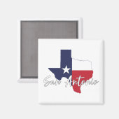 San Antonio, Texas Flag Karte Magnet (Vorderseite/Rückseite)