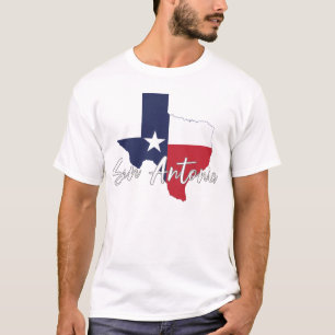 San Antonio, Texas Flag Karte Männer weiß T-Shirt