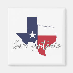 San Antonio, Texas Flaggen-Karten-Magnet Magnet