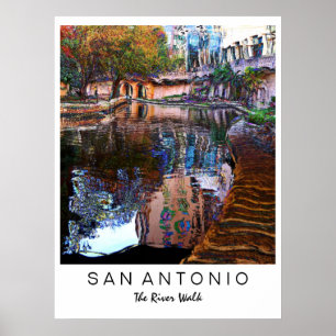 San Antonio, Texas: Fluss Walk Art Print Poster