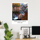 San Antonio, Texas: Fluss Walk Art Print Poster (Heimbüro)