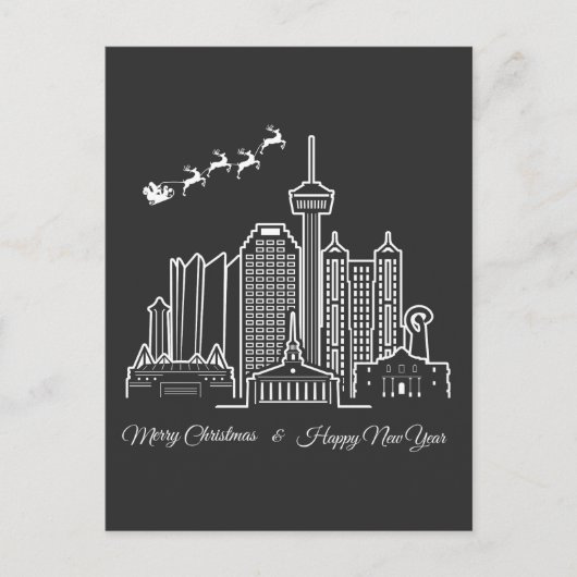San Antonio Texas Frohe Weihnachten Glück Neues Ja Postkarte (Vorderseite)