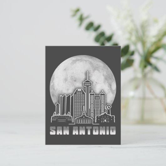 San Antonio Texas Full Moon Postkarte (Stehend Vorderseite)
