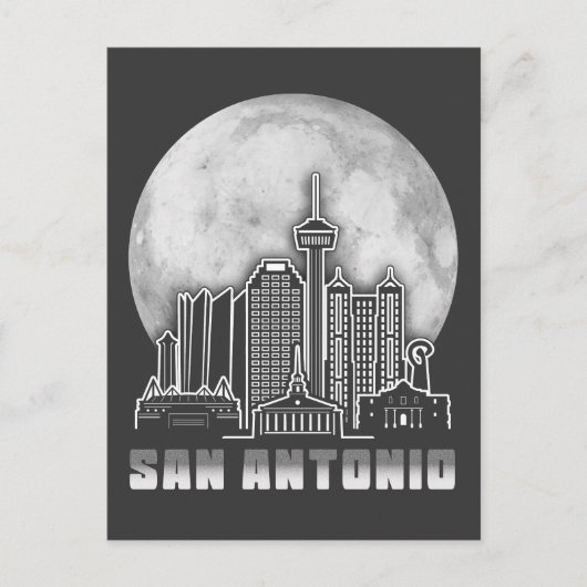 San Antonio Texas Full Moon Postkarte (Vorderseite)