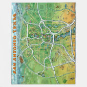 San Antonio Texas Fun Karte Fleecedecke (Vorderseite)