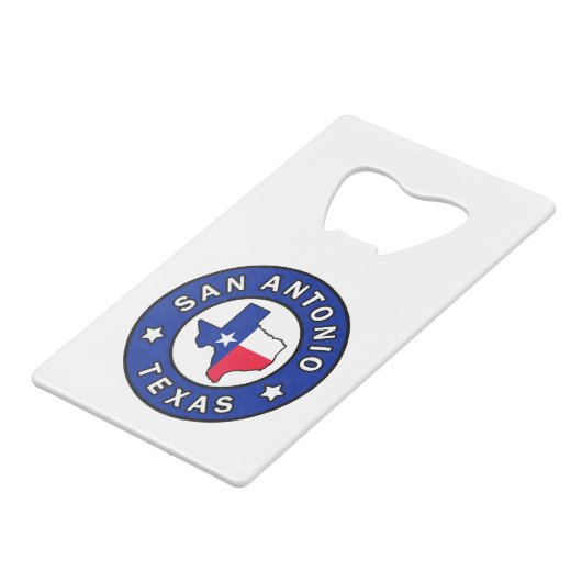 San Antonio Texas Geldbeutel Flaschenöffner (Vorderseite Schrägansicht)