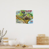 San Antonio TEXAS Karte Poster (Küche)