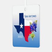 San Antonio Texas, Kontur & Bluebonnets Ornament (Vorderseite links)