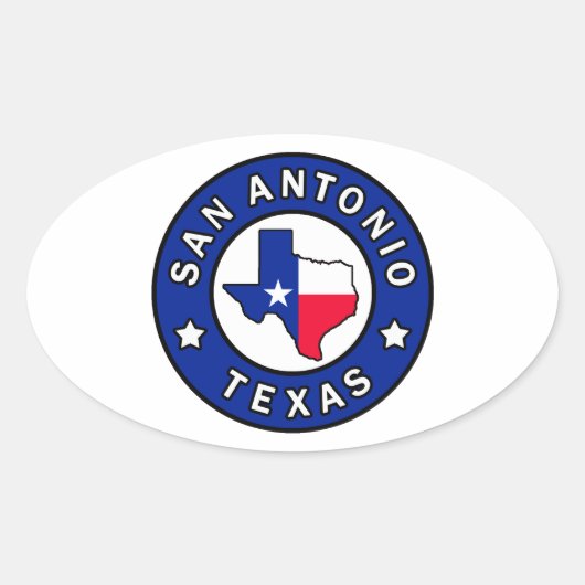 San Antonio Texas Ovaler Aufkleber (Vorderseite)