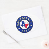 San Antonio Texas Ovaler Aufkleber (Umschlag)