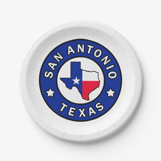 San Antonio Texas Pappteller (Vorderseite)